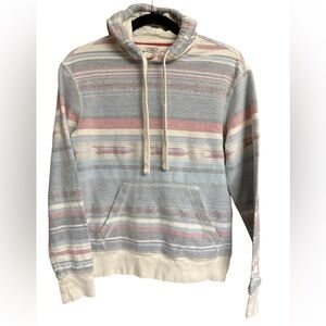 Faherty Byron Bay Island Sunrise Hoodie Men’s Organic Cotton Aztec Blue/Red XS